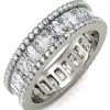 Matashi 18k White Gold-plated Eternity Ring For Women Emerald Cut Cz -Gift Promotion Store mk016824x