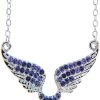 Matashi Rhodium Plated Necklace W/ Angel Wing -Gift Promotion Store mk016838x