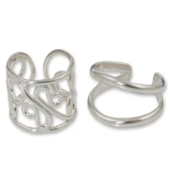 Novica Sleek Filigree Sterling Silver Ear Cuff Earrings (pair) -Gift Promotion Store mk016960x 2
