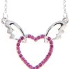 Rhodium Plated Necklace W/ Winged Heart W/ 16" Chain By Matashi -Gift Promotion Store mk016989x