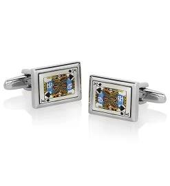 Men's Polished King Of Spades Cuff Links -Gift Promotion Store mk016997alt viewc