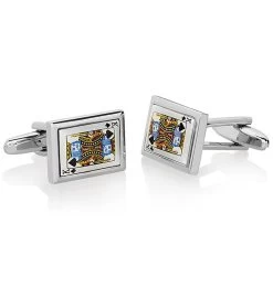 Men's Polished King Of Spades Cuff Links -Gift Promotion Store mk016997x 1