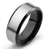Men's Two-tone Titanium Brushed Finish Ring 1 Men's Two-tone Titanium Brushed Finish Ring -Gift Promotion Store mk017020x