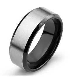 Men's Two-tone Titanium Brushed Finish Ring -Gift Promotion Store mk017020x 2