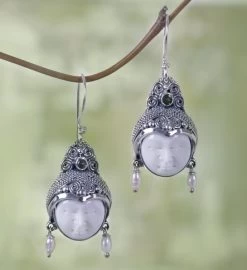 Novica Day Dreamers Pearl And Peridot Dangle Earrings -Gift Promotion Store mk017053alt view2c