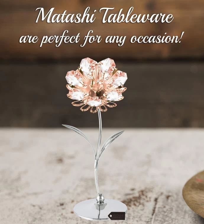 Chrome And Rose Plated Crystal Sunflower Figurine Ornament By Matashi 7 Chrome And Rose Plated Crystal Sunflower Figurine Ornament By Matashi - Image 5