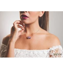 Rhodium Plated Necklace W/ Fish W/ 16" Chain & Crystal By Matashi -Gift Promotion Store mk017350alt view3c