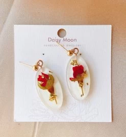 Dried Rose Resin Earrings -Gift Promotion Store mk017484alt viewc