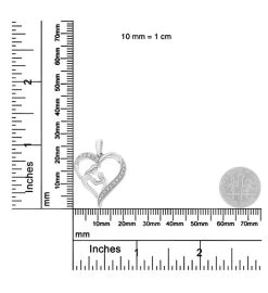 Silver Diamond Heart And Mother 18" Pendant Necklace 12 Silver Diamond Heart And Mother 18" Pendant Necklace -Gift Promotion Store mk017562alt view3c