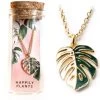 Variegated Monstera Albo Necklace 18k Gold 2 Variegated Monstera Albo Necklace 18k Gold -Gift Promotion Store mk017733x
