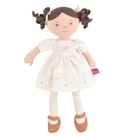 Cecilia - Dark Brown Hair In Cream Linen Dress With Display Box -Gift Promotion Store mk017988x 2