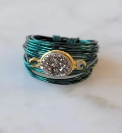 Torrey Ring In Green W/ Grey Druzy -Gift Promotion Store mk018177x 2