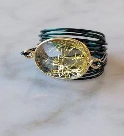 Torrey Ring In Green W/ Golden Rutilated Qtz