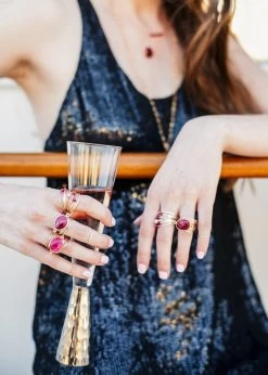 Marcia Wire Wrap Ring W/ Ruby Swarovski Crystals -Gift Promotion Store mk018221alt view3c