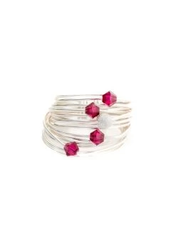 Marcia Wire Wrap Ring W/ Ruby Swarovski Crystals -Gift Promotion Store mk018221alt viewc