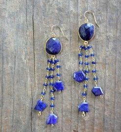 Novica Sentimental Journey Blue Topaz And Chalcedony Dangle Earrings -Gift Promotion Store mk018268x