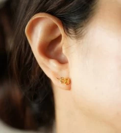 18k Gold Peony Flower Earring Set -Gift Promotion Store mk018331alt view2c