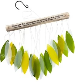 Memorial Stained Glass Green & Gold Wind Chime Sun Catcher -Gift Promotion Store mk018398alt view2c