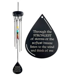 Memorial Silver Teardrop Beaded Wind Chime Gift Set -Gift Promotion Store mk018402alt viewc