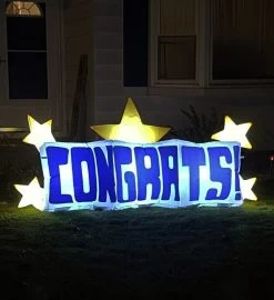 8' Inflatable Star Congrats Decoration Led Blow Up Outdoor Yard Lawn Decor -Gift Promotion Store mk018866alt viewc