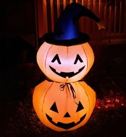 Large Inflatable Halloween Decoration - 4-foot Jack-o'-lantern Duo -Gift Promotion Store mk018877alt view2c