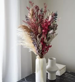 Dried Pampas Bouquet "crimson Summer"