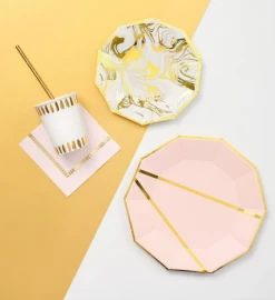 Carrara Marble Cocktail Napkins (25 Per Pack) -Gift Promotion Store mk019287alt view3c