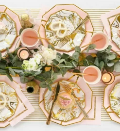 Carrara Marble Cocktail Napkins (25 Per Pack) -Gift Promotion Store mk019287alt viewc