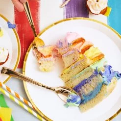 White And Gold Classic Large Plates (10 Per Pack) -Gift Promotion Store mk019459alt viewc