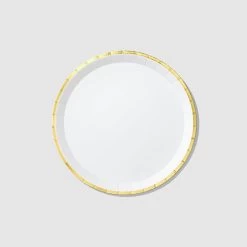 White And Gold Classic Large Plates (10 Per Pack)