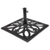22" Square Patio Umbrella Base Stand Holder Cast Iron Imperial Black Finish -Gift Promotion Store mk019505x