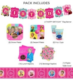 The Golden Girls Party Pack For 8 Guests -Gift Promotion Store mk019539alt view3c