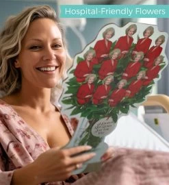 One Dozen Roses Golden Girls Cardboard Bouquet -Gift Promotion Store mk019559alt view2c