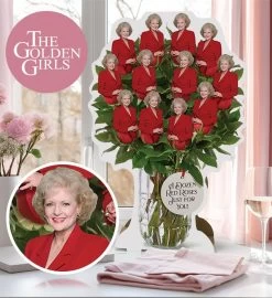 One Dozen Roses Golden Girls Cardboard Bouquet -Gift Promotion Store mk019559x 1
