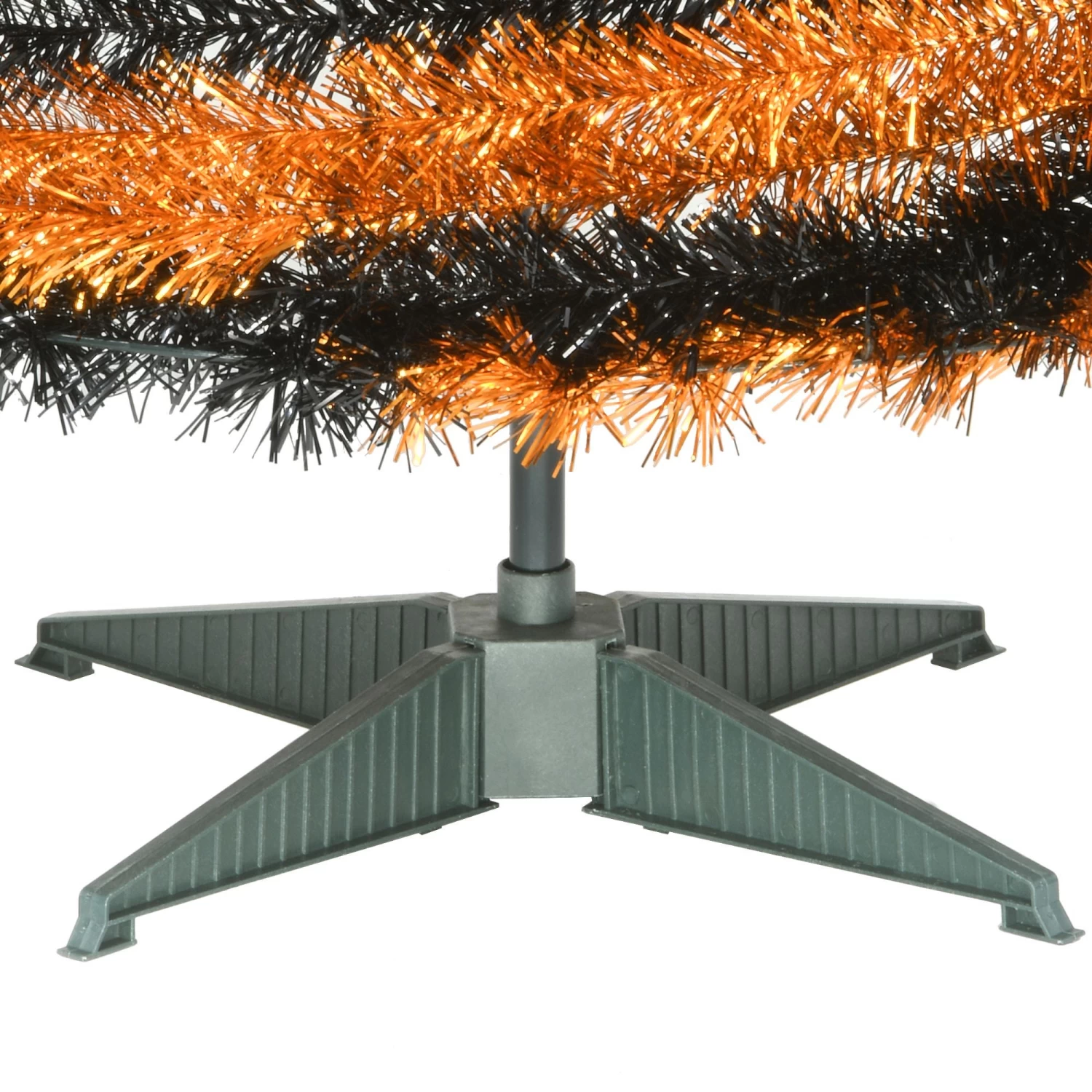 7.5' Black And Orange Halloween Pop-up Tinsel Tree 6 7.5' Black And Orange Halloween Pop-up Tinsel Tree - Image 4