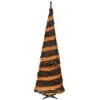 7.5' Black And Orange Halloween Pop-up Tinsel Tree