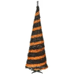 7.5' Black And Orange Halloween Pop-up Tinsel Tree 11 7.5' Black And Orange Halloween Pop-up Tinsel Tree -Gift Promotion Store mk019784x 2