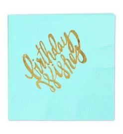 Birthday Wishes Gold Foil Napkins