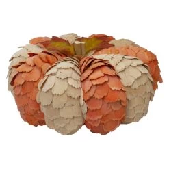 10" Brown And Orange Autumn Harvest Tabletop Pumpkin -Gift Promotion Store mk020833alt view3c