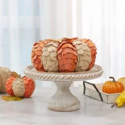 10" Brown And Orange Autumn Harvest Tabletop Pumpkin -Gift Promotion Store mk020833alt viewc
