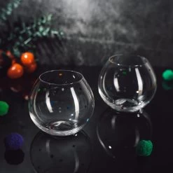 Polka Dot Set Of 2 Stemless Bubble Wine Glasses 16 Oz -Gift Promotion Store mk020839alt view3c