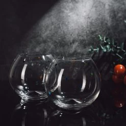 Polka Dot Set Of 2 Stemless Bubble Wine Glasses 16 Oz -Gift Promotion Store mk020839alt viewc