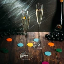 Set Of 2 Polka Dot Champagne Flutes Glasses 8oz By The Wine Savant 11 Set Of 2 Polka Dot Champagne Flutes Glasses 8oz By The Wine Savant -Gift Promotion Store mk020841alt view2c