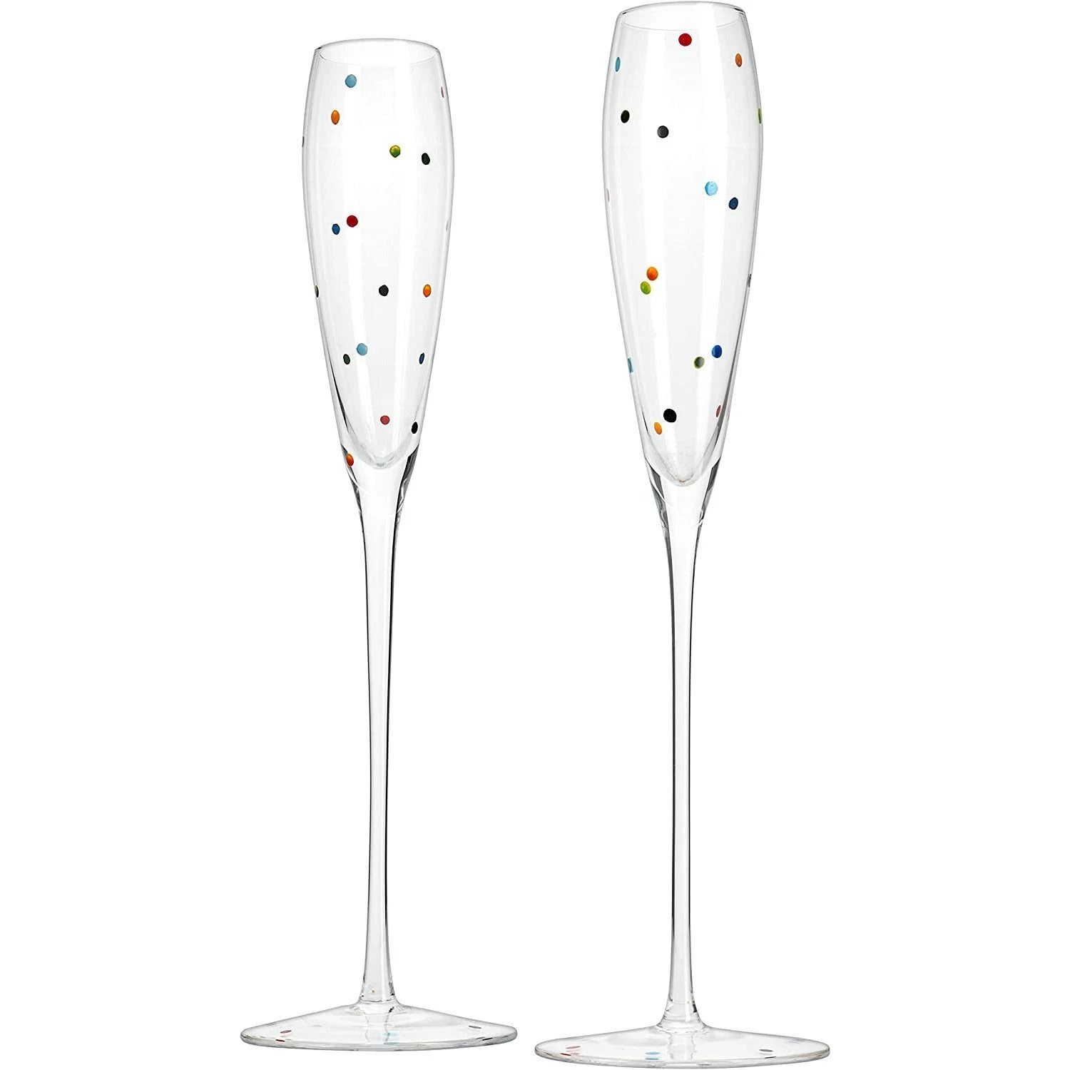 Set Of 2 Polka Dot Champagne Flutes Glasses 8oz By The Wine Savant 7 Set Of 2 Polka Dot Champagne Flutes Glasses 8oz By The Wine Savant - Image 5