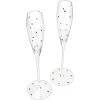 Set Of 2 Polka Dot Champagne Flutes Glasses 8oz By The Wine Savant
