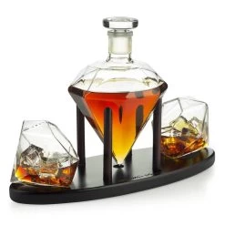 Diamond Decanter 2 Glasses Set -Gift Promotion Store mk020854x 2