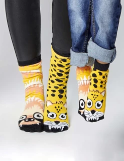 Sloth & Cheetah Pals Socks - Mismatchy Set (2 Pairs!) -Gift Promotion Store mk021081x