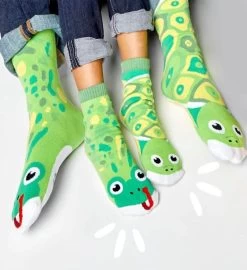 Frog & Turtle Pals Socks - Mismatchy Set (2 Pairs!) -Gift Promotion Store mk021100x 2