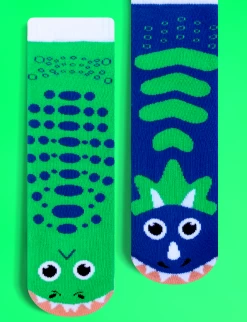 T-rex & Triceratops Pals Socks - Mismatchy Set (2 Pairs!) 10 T-rex & Triceratops Pals Socks - Mismatchy Set (2 Pairs!) -Gift Promotion Store mk021105alt view2c