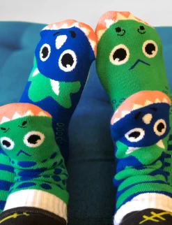 T-rex & Triceratops Pals Socks - Mismatchy Set (2 Pairs!) 9 T-rex & Triceratops Pals Socks - Mismatchy Set (2 Pairs!) -Gift Promotion Store mk021105alt viewc